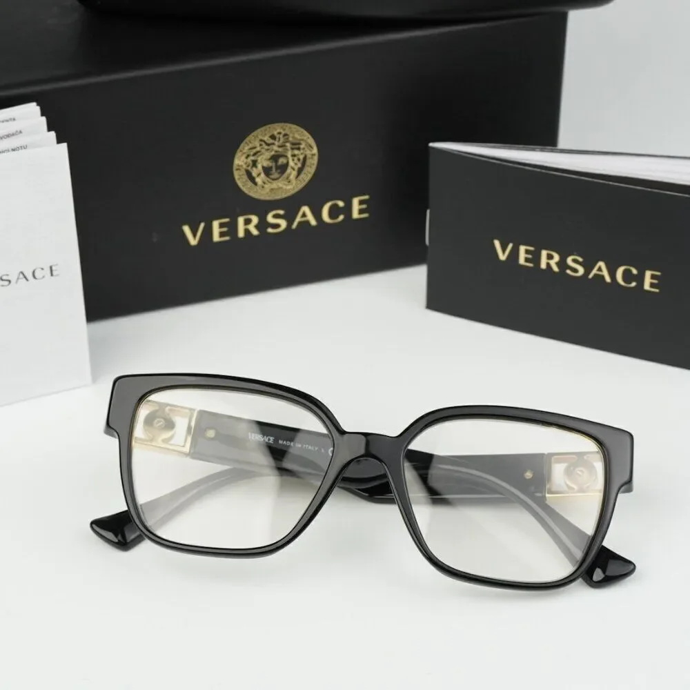 NEW Versace VE3329B GB1 Black Square Women Eyeglasses VE 3329B